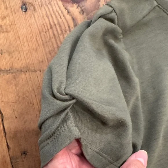 Cupio Olive Green Puff Sleeve Top - Picture 2 of 6